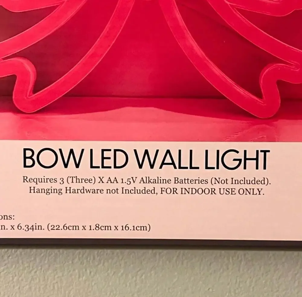Room2Room Pink Bow LED Wall Light